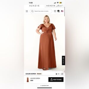 Azazie Soren Stretch Satin Dress